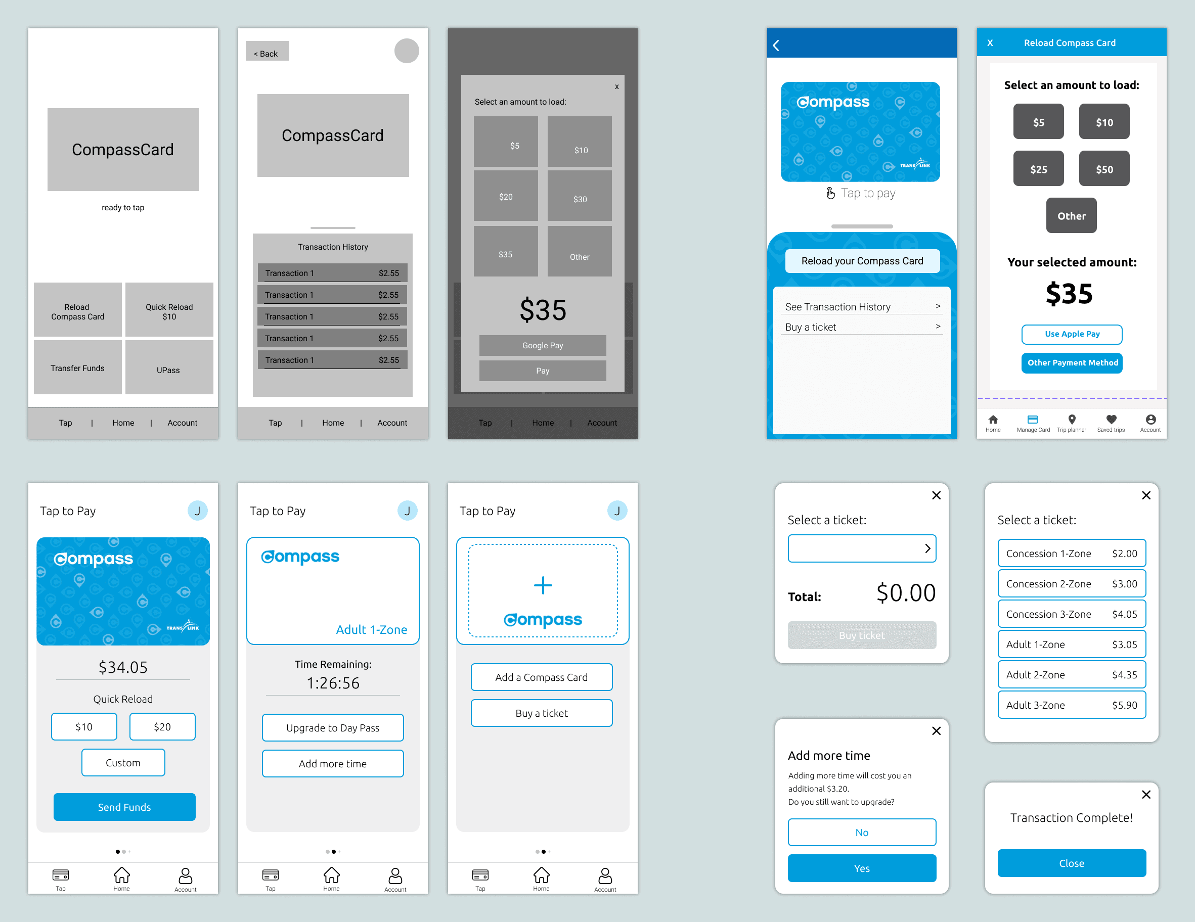 This is the low to medium fidelity designs that eventually got evolved into the high fidelity.